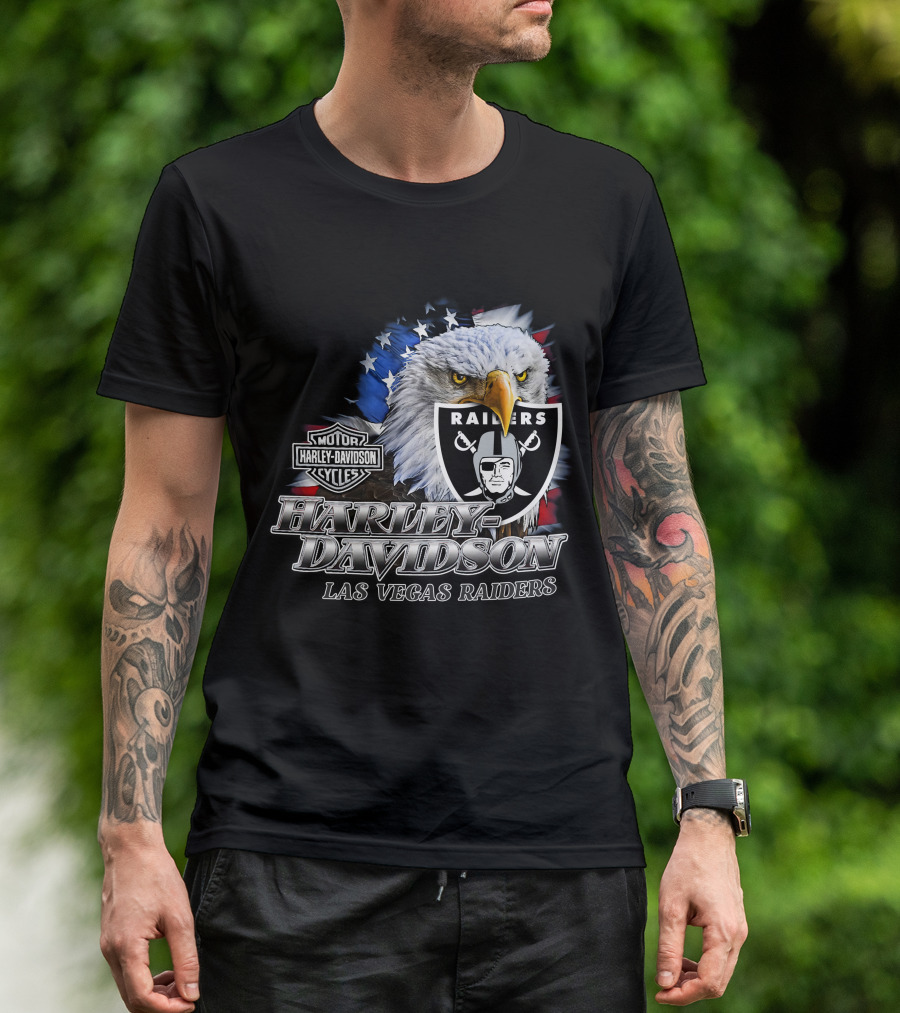 Harley Davidson Las Vegas Raiders Nfl Eagles T-Shirt