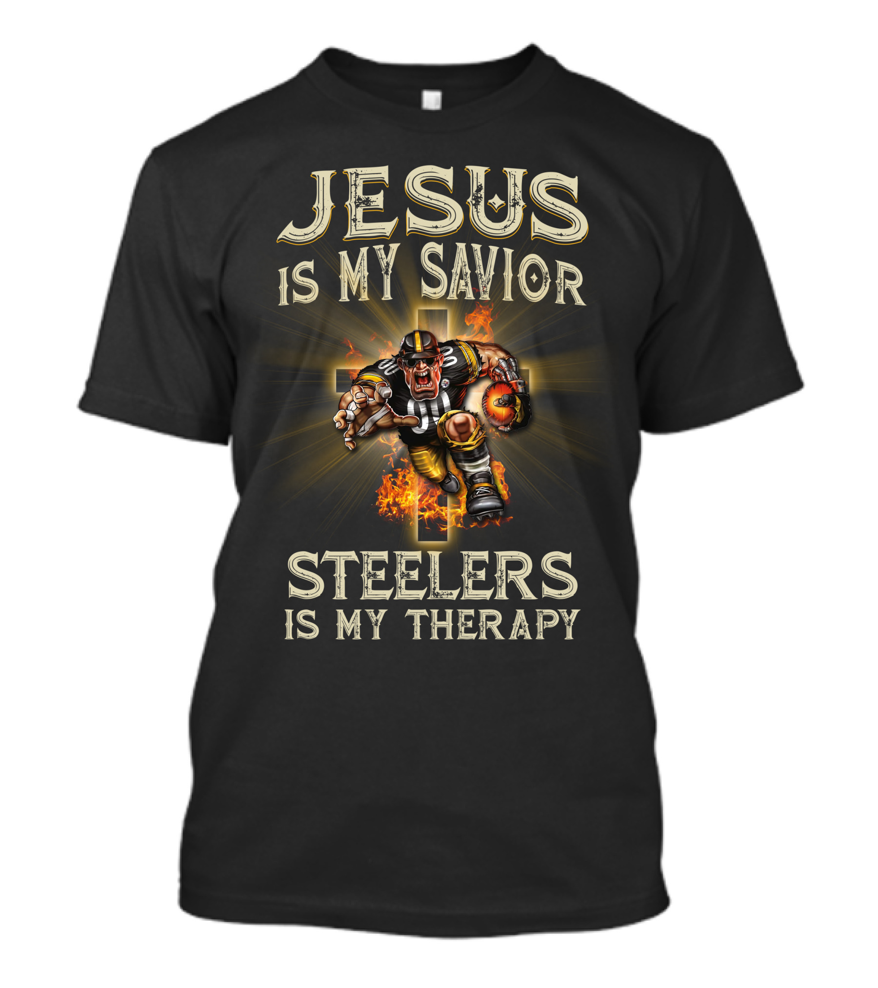 Jesus Is My Savior Steelers Is My Therapy T-Shirt