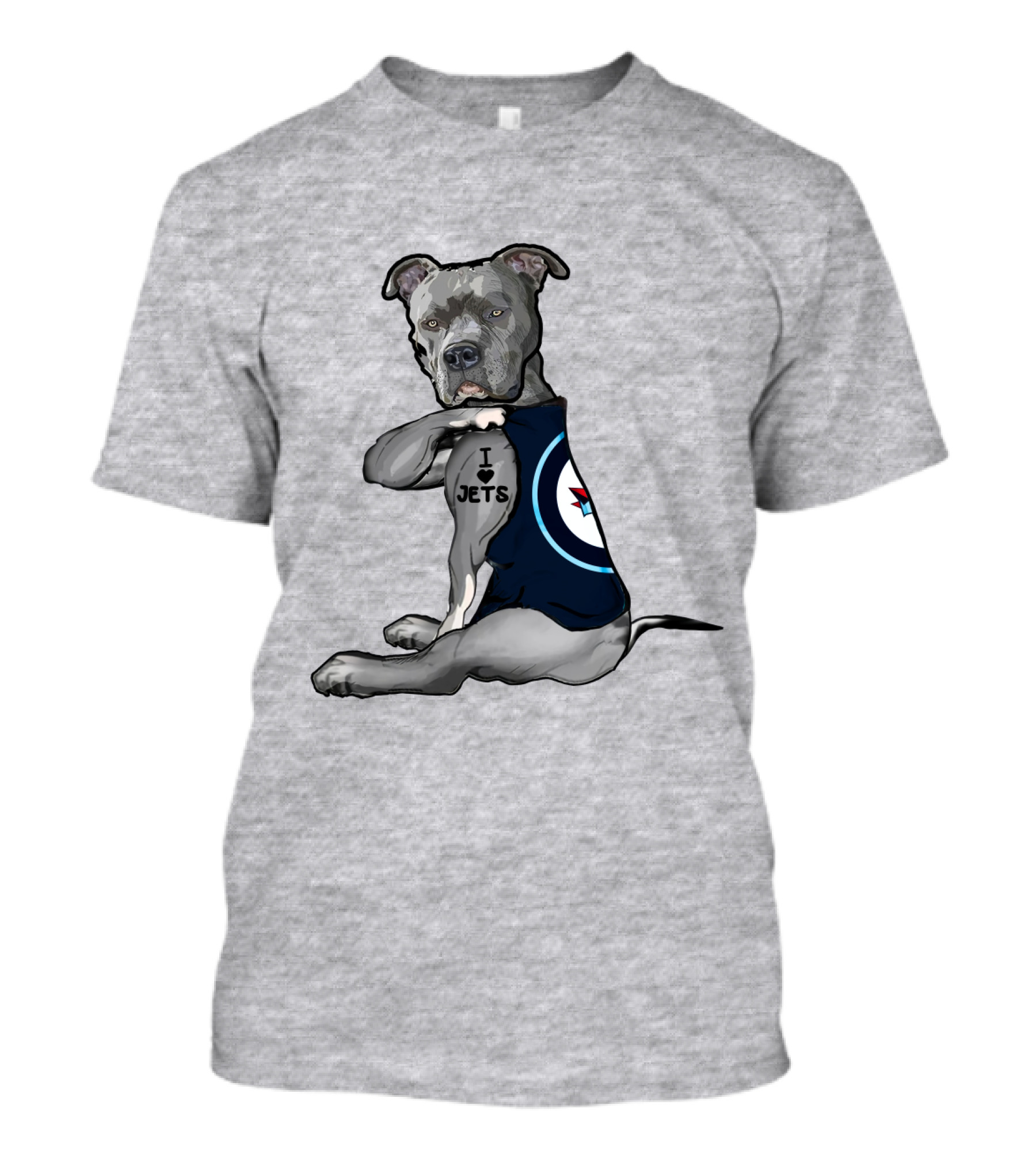 I Love Jets Pitbull Fan With Winnipeg Jets T-Shirt