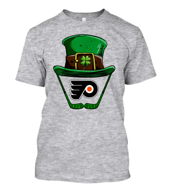Philadelphia Flyers St. Patrick's Day Hockey Hat And Shamrock T-Shirt