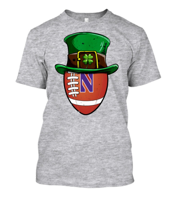 Northwestern Wildcats Football Shamrock Hat T-Shirt