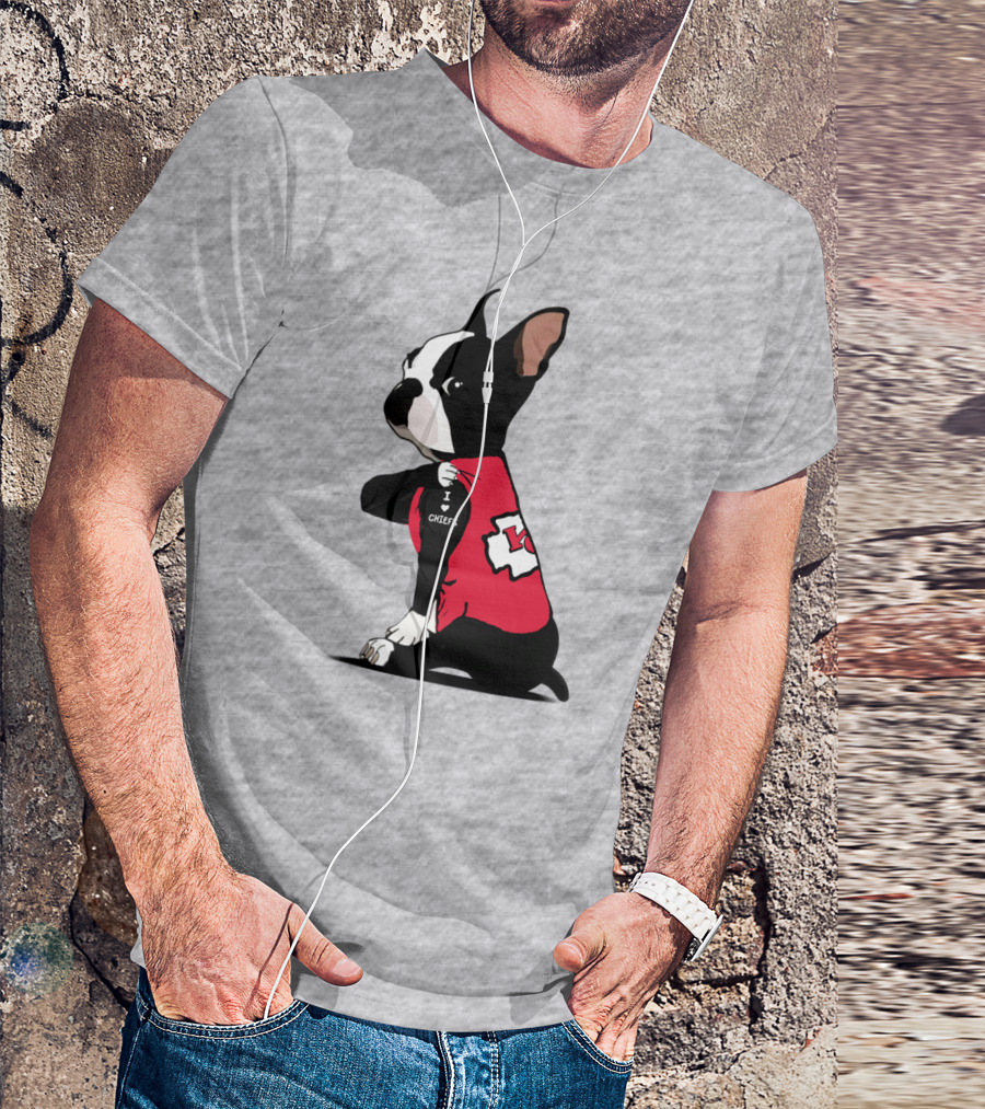 Kansas City Chiefs Bulldog I Love Chiefs T-Shirt