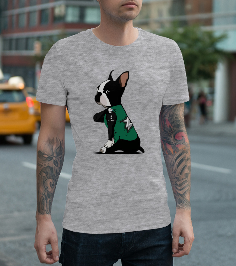 Dallas Stars Bulldog I Love Stars T-Shirt