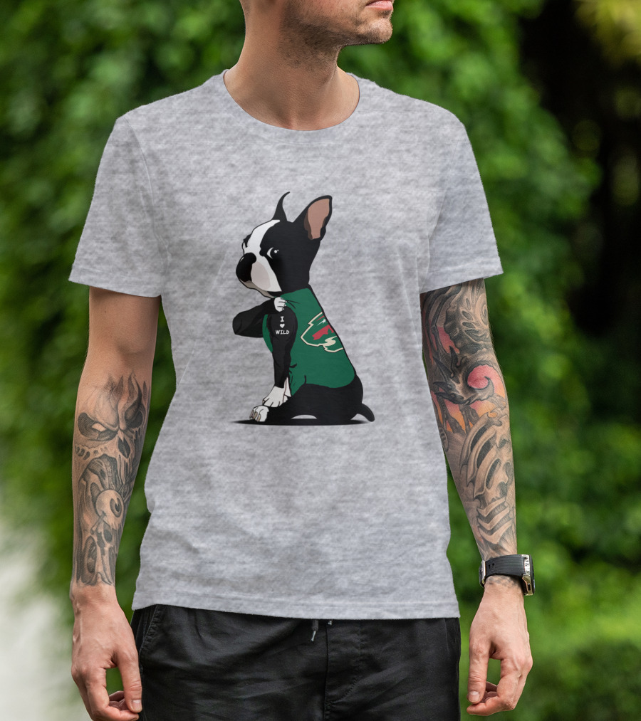 Minnesota Wild I Love Bulldog T-Shirt