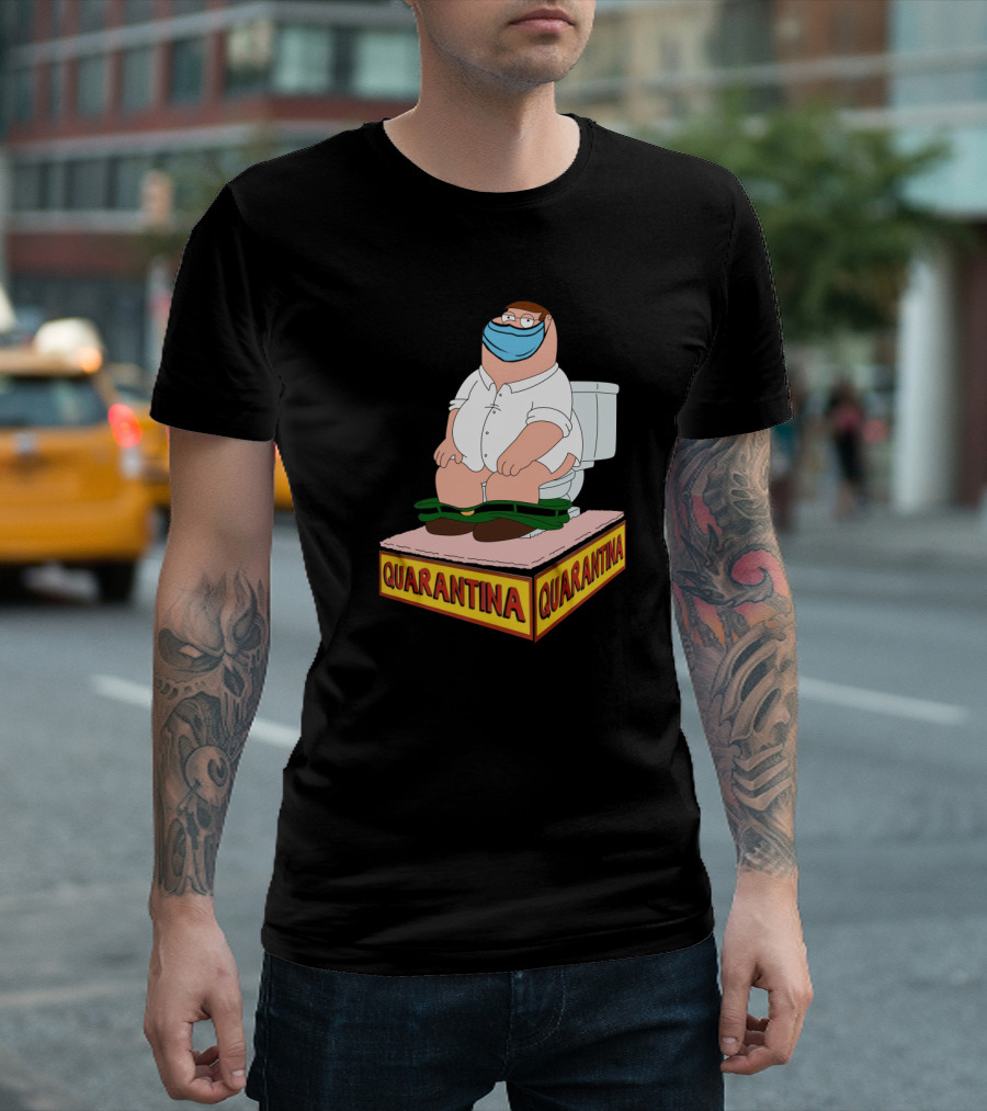 Peter Griffin Quarantina Mask Toilet T-Shirt