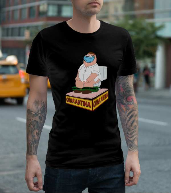 Peter Griffin Quarantina Mask Toilet T-Shirt