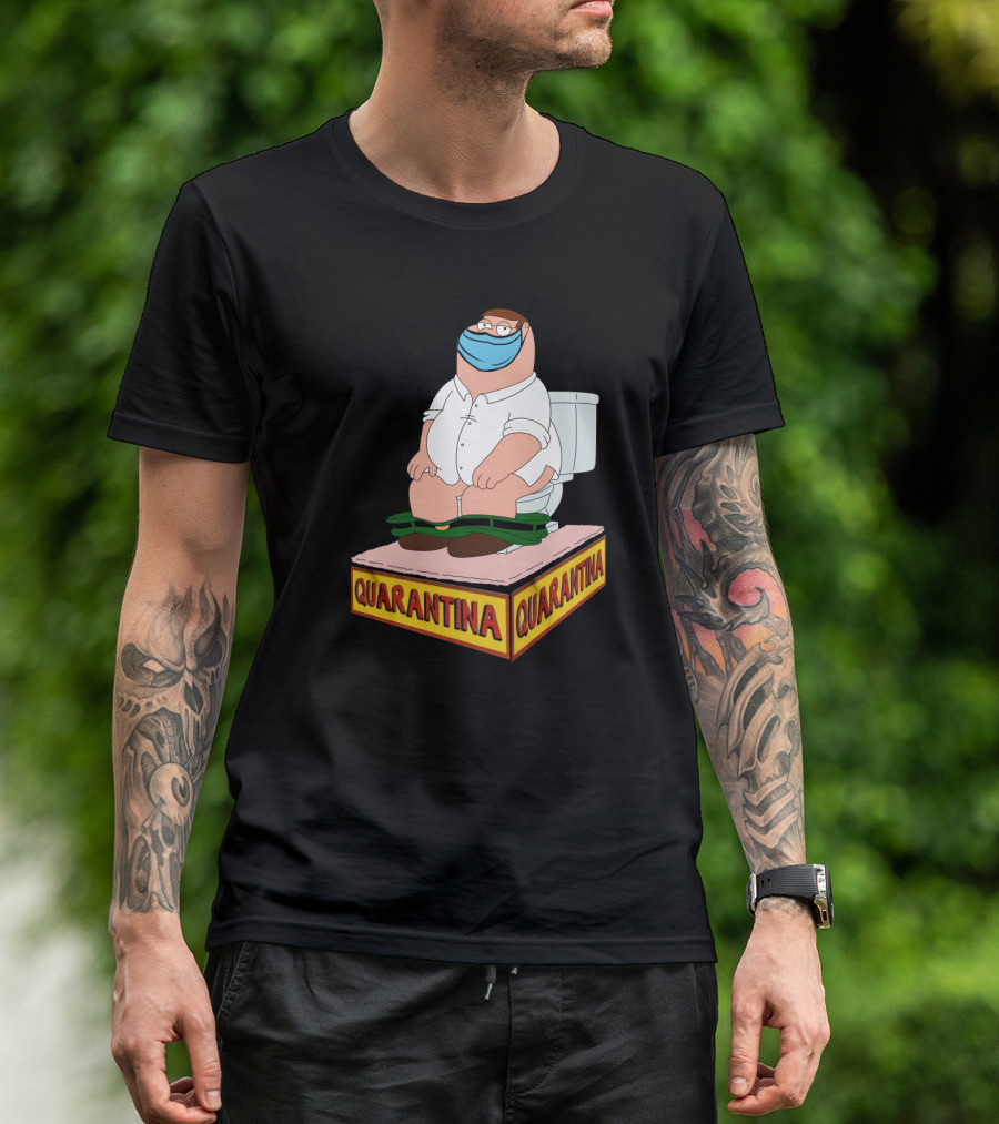 Peter Griffin Quarantina Mask Toilet T-Shirt