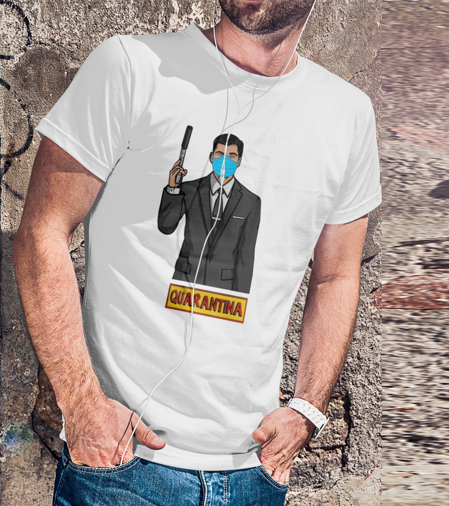 Archer Quarantina Masked Suit Man With Gun T-Shirt