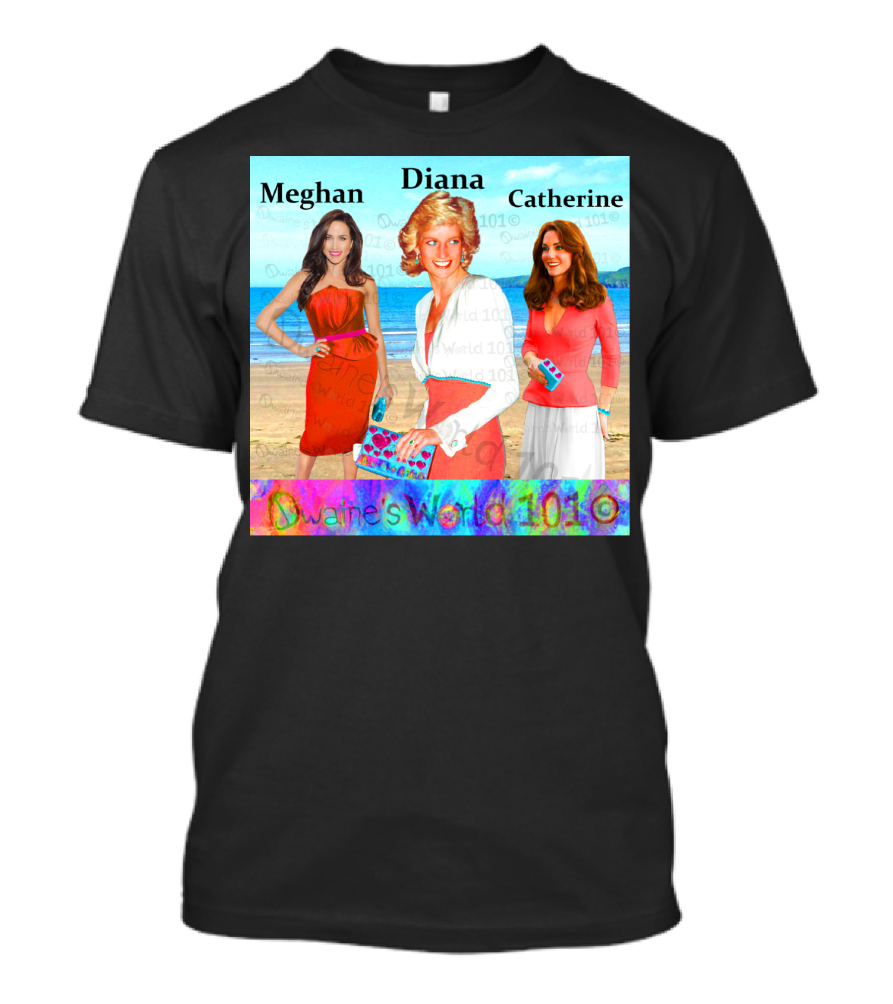 Dwayne's World 1010 Meghan Diana Catherine Beach Scene T-Shirt