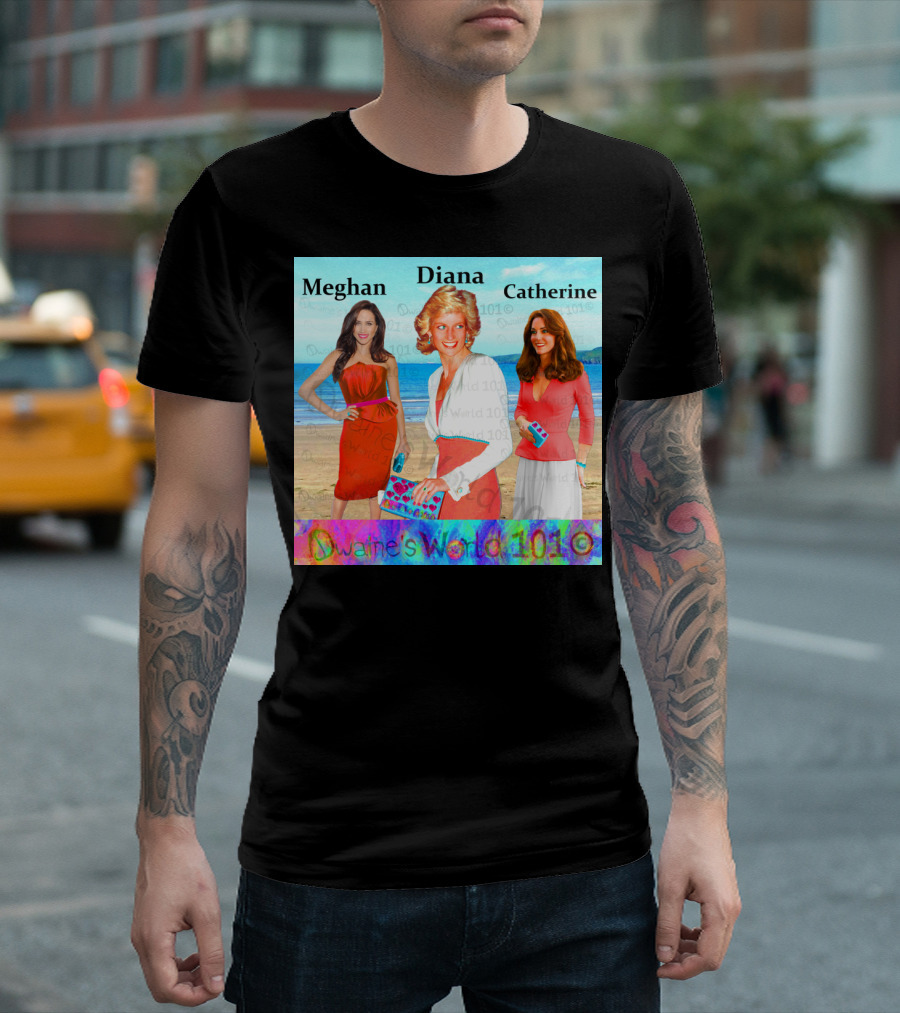 Dwayne's World 1010 Meghan Diana Catherine Beach Scene T-Shirt