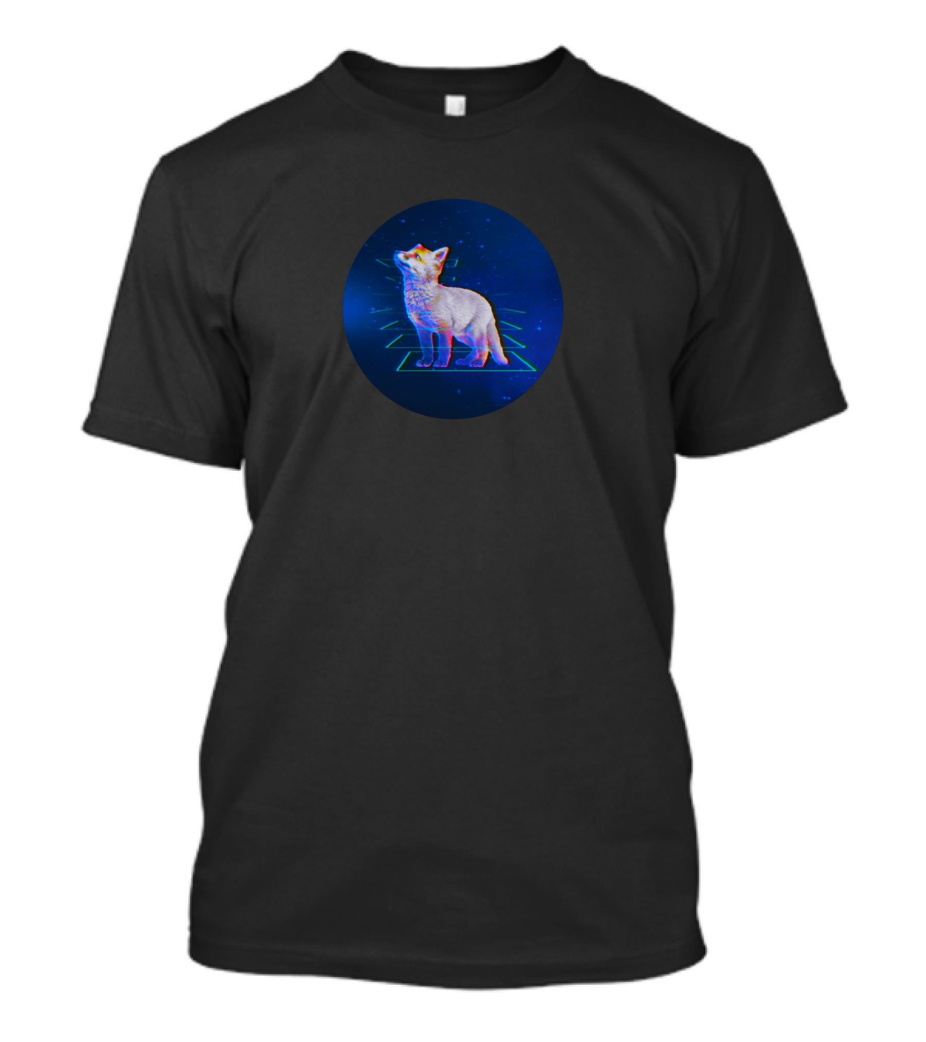 Juvenile Hyperobject Glitchy Corgi In Geometric Galaxy Sphere T-Shirt