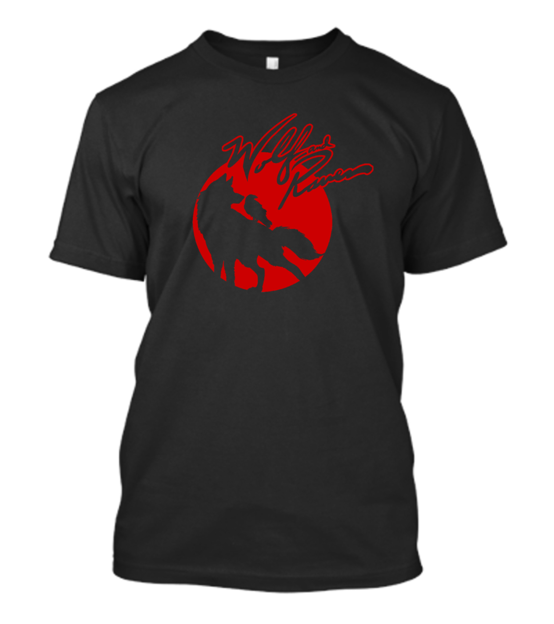 Wolf And Raven Silhouette Against Red Circle T-Shirt