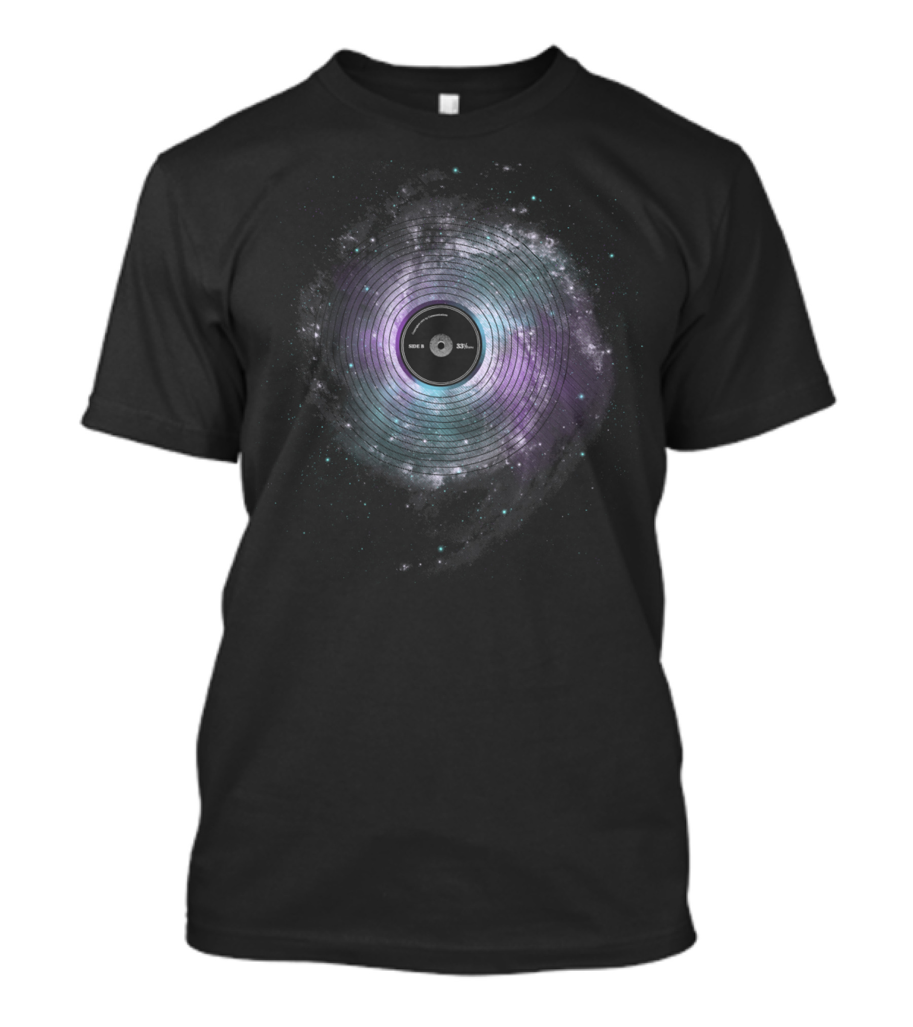 Space Music Vinyl Record Galaxy 33⅓ RPM Cosmic Swirl T-Shirt