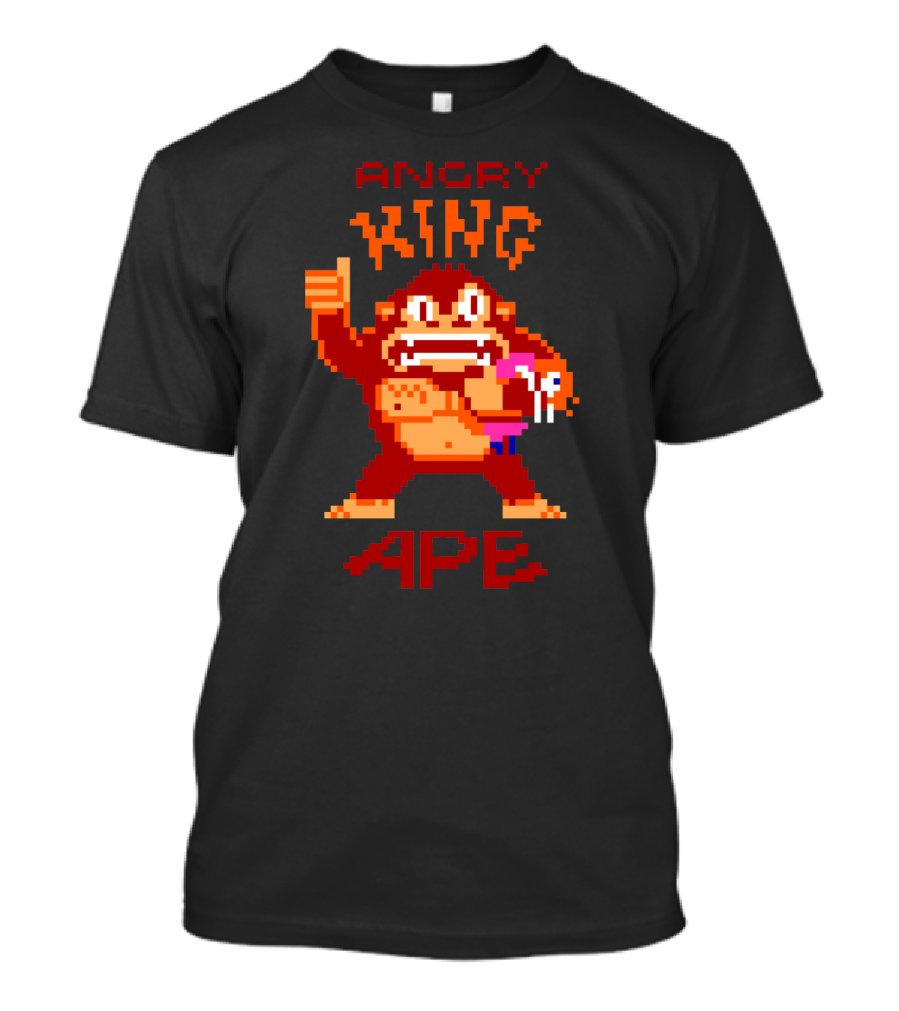 Angry King Ape Retro Style Pixel Art Character T-Shirt