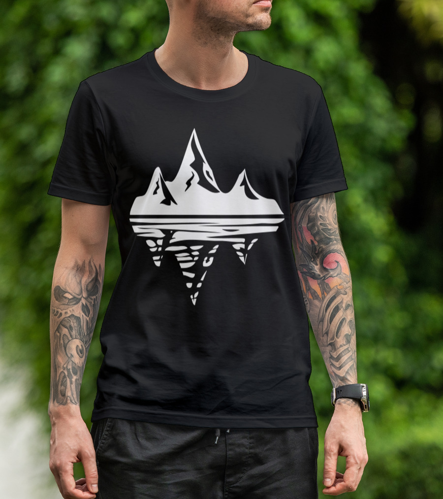 Alps Mountains Floating Iceberg Style White T-Shirt