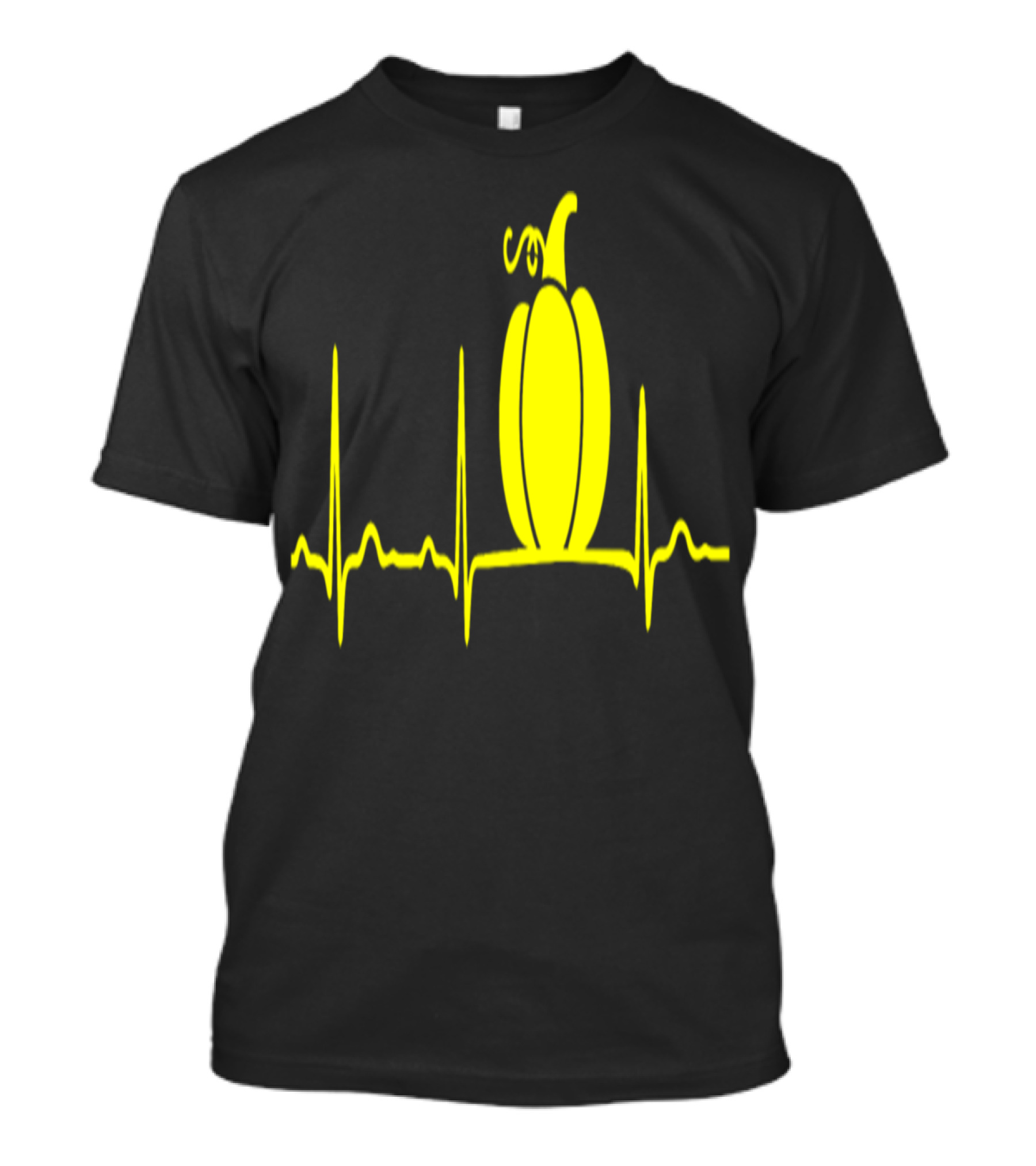 GIFT ECG PUMPKIN YELLOW HALLOWEEN HEARTBEAT T-Shirt