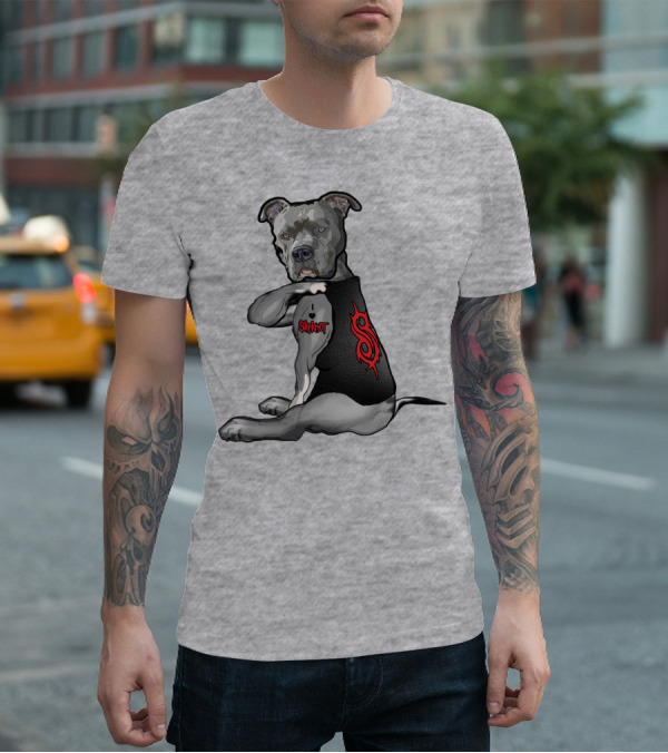 Slipknot Dog Ink Tattoo Icon With Band Logo And Vest T-Shirt