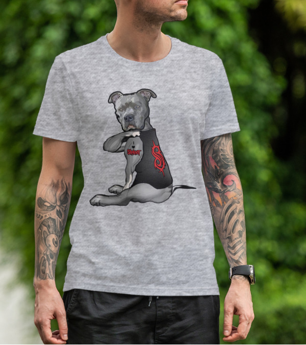 Slipknot Dog Ink Tattoo Icon With Band Logo And Vest T-Shirt