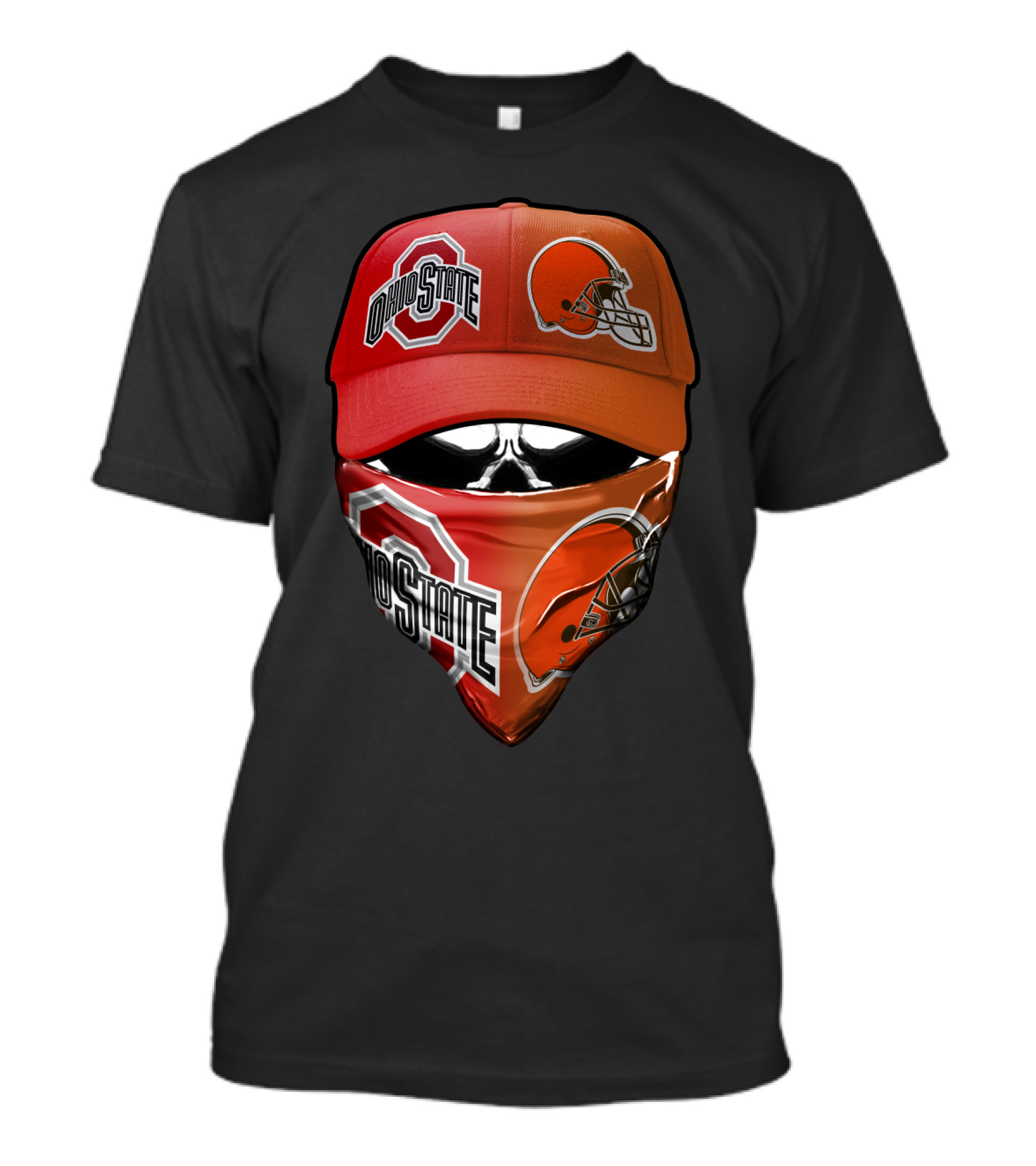 Ohio State Buckeye Browns Fan Gear Hat And Bandana Combo T-Shirt