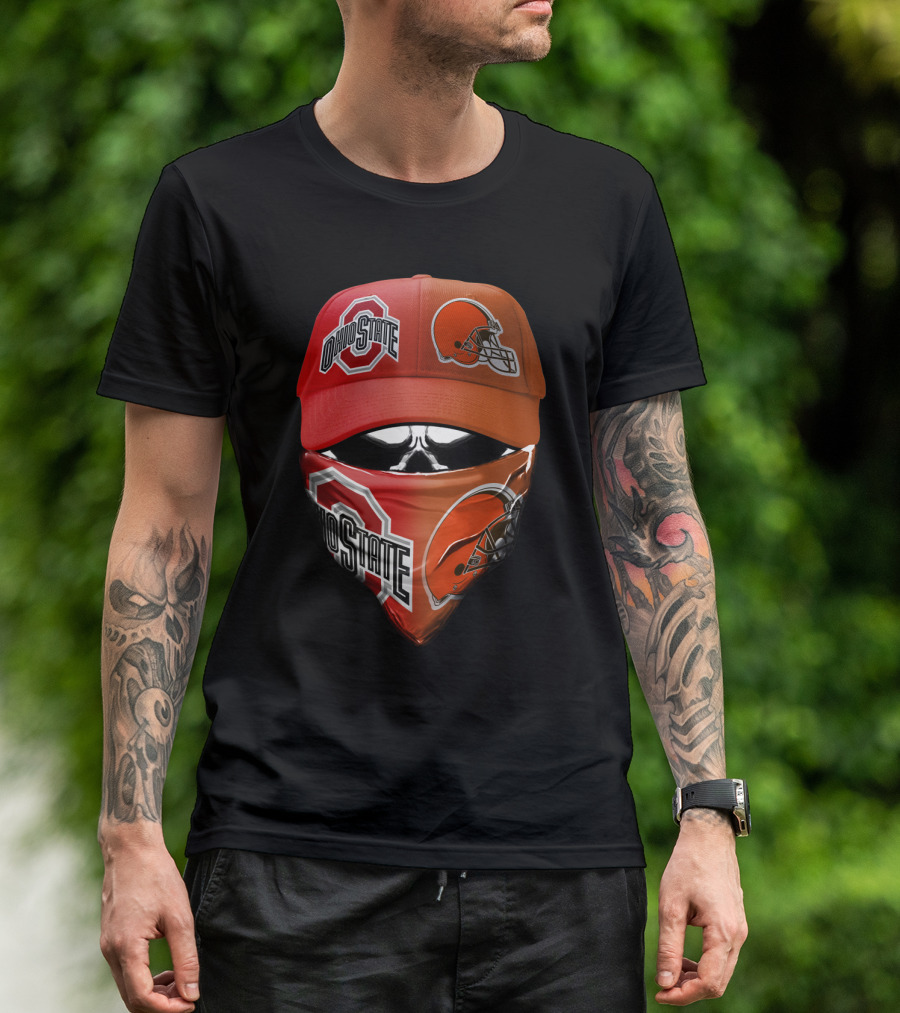 Ohio State Buckeye Browns Fan Gear Hat And Bandana Combo T-Shirt