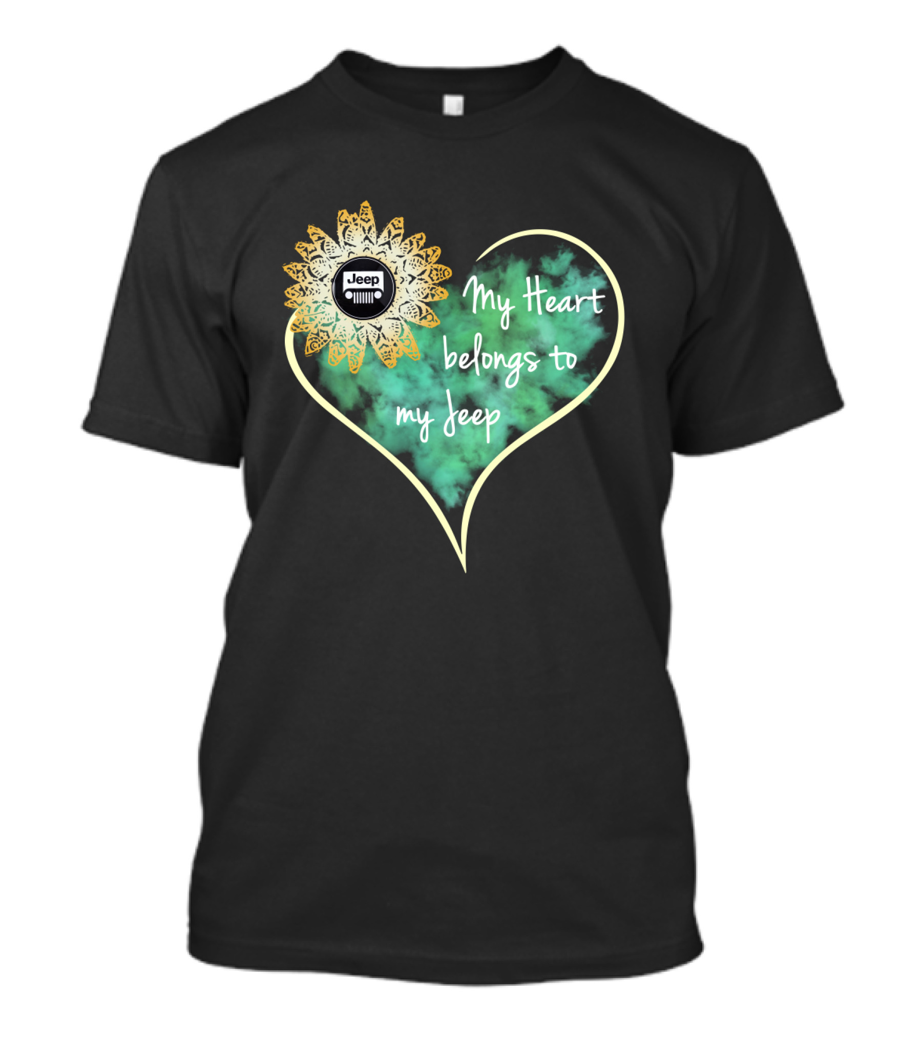 My Heart Belongs To My Jeep Sunflower T-Shirt