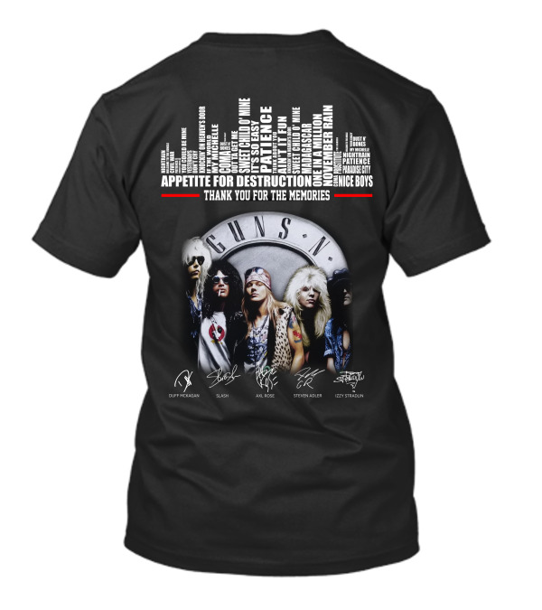 Guns N Roses Appetite For Destruction Thank You For The Memories T-Shirt