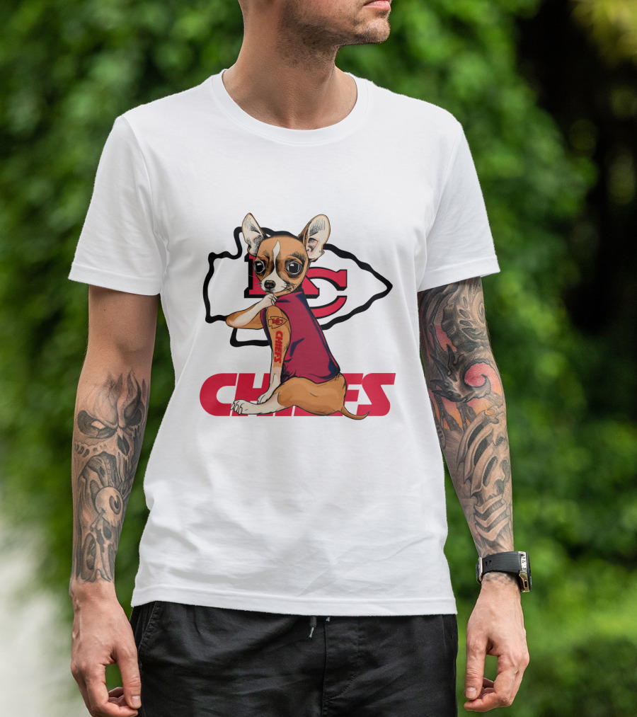 Chihuahua Chiefs Nfl Football Fan Team Spirit T-Shirt