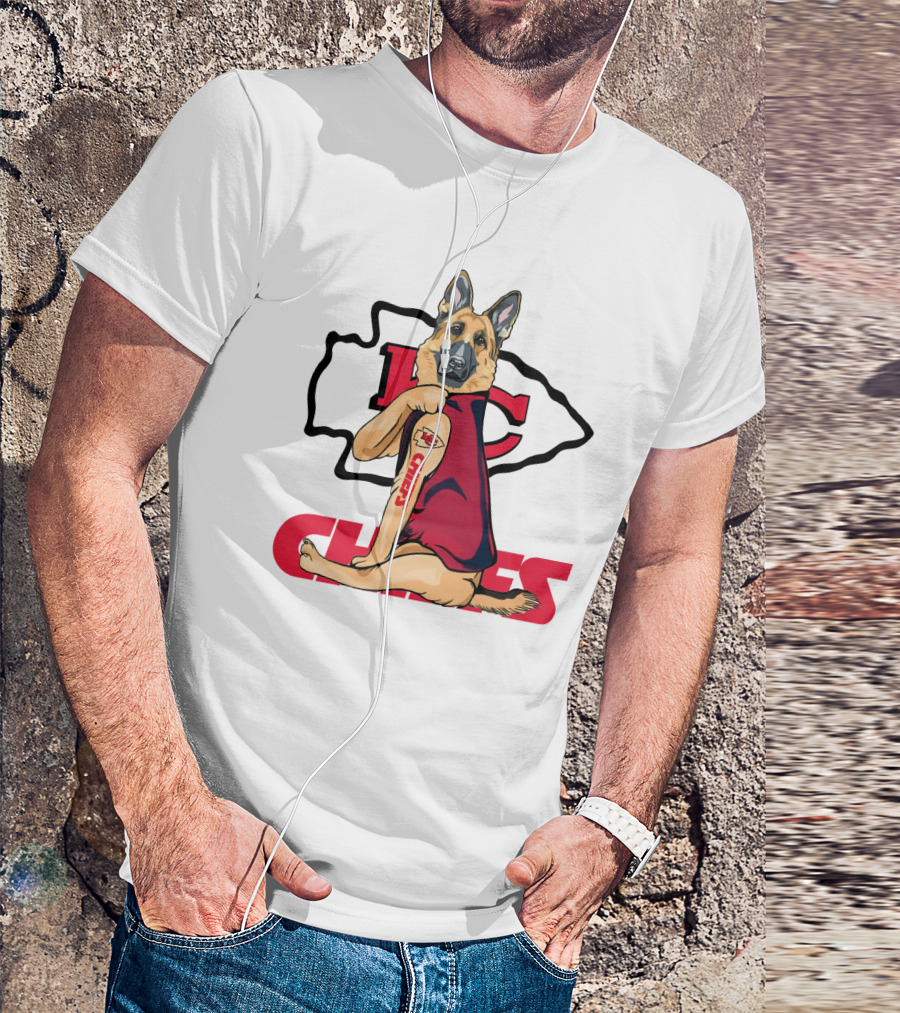 KC Chiefs German Shepherd Fan T-Shirt