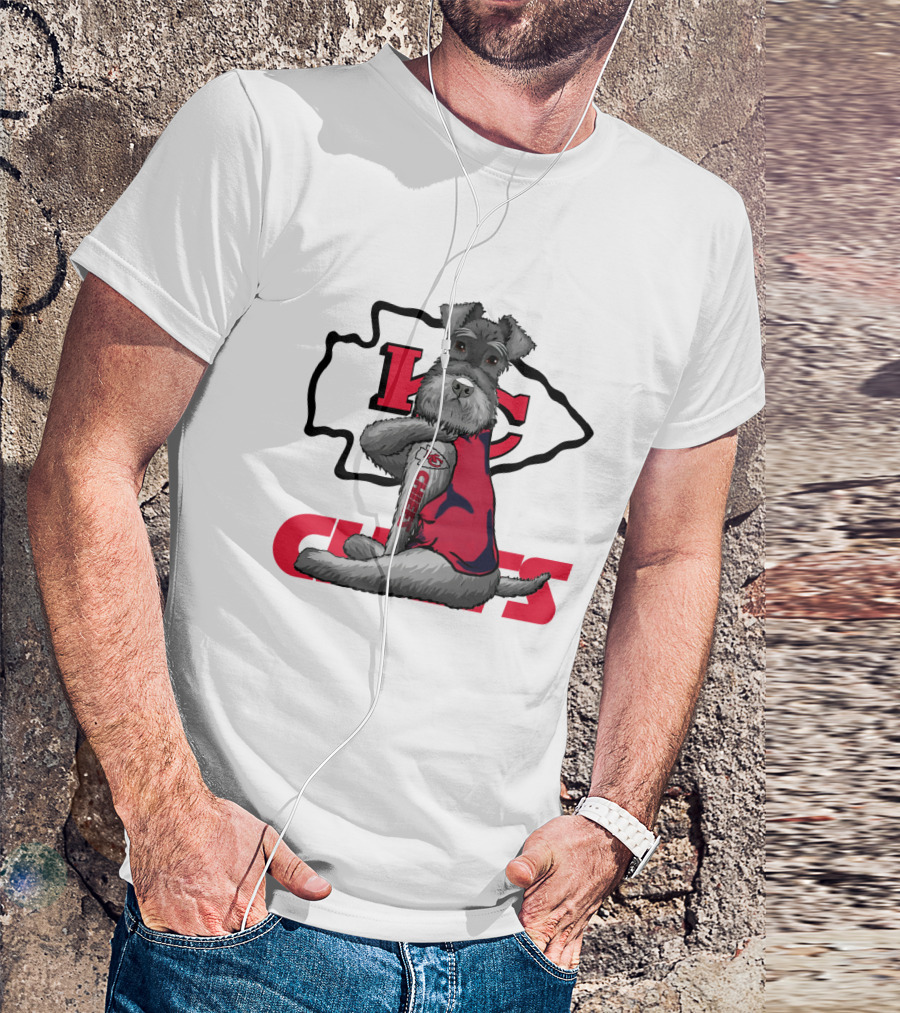 Schnauzer Chiefs KC Logo Dog T-Shirt