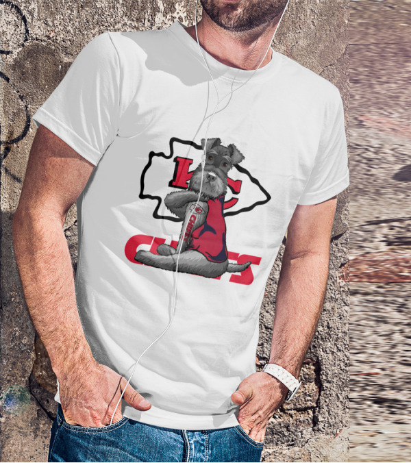 Schnauzer Chiefs KC Logo Dog T-Shirt