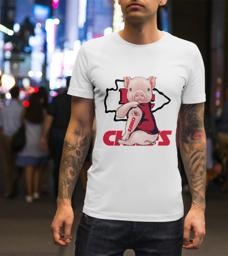 Kansas City Chiefs Pig Drawing T-Shirt