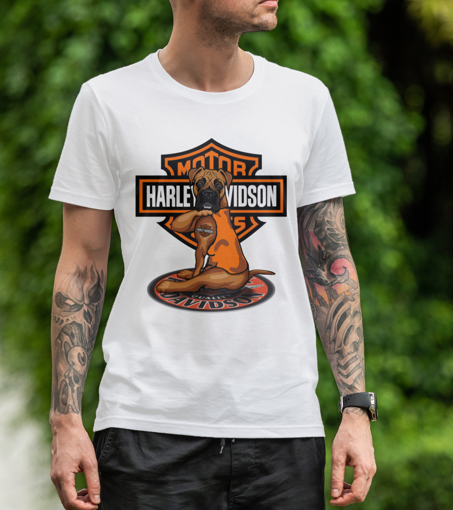 Harley Davidson Motor Cycles Boxer Dog T-Shirt
