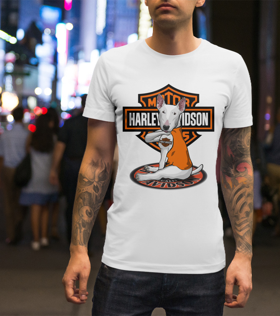 Harley Davidson Bull Terrier Mascot Motorcycles T-Shirt