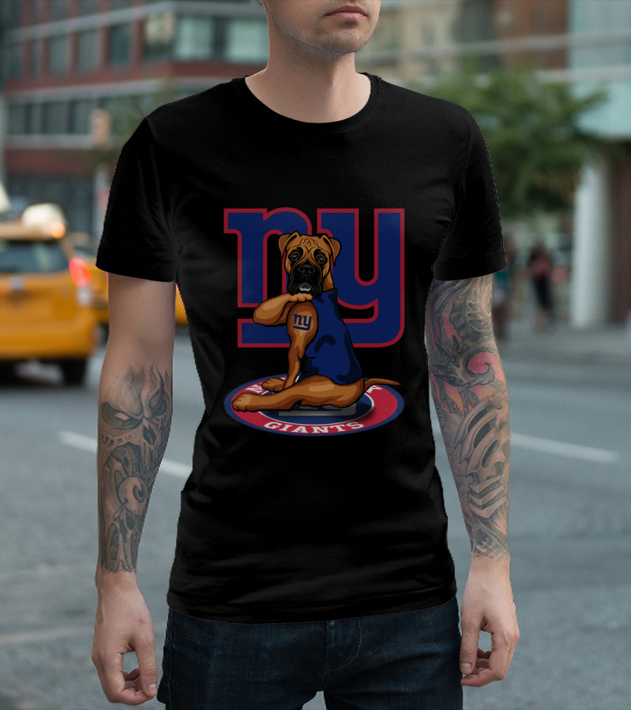 Ny Giants Boxer Dog T-Shirt
