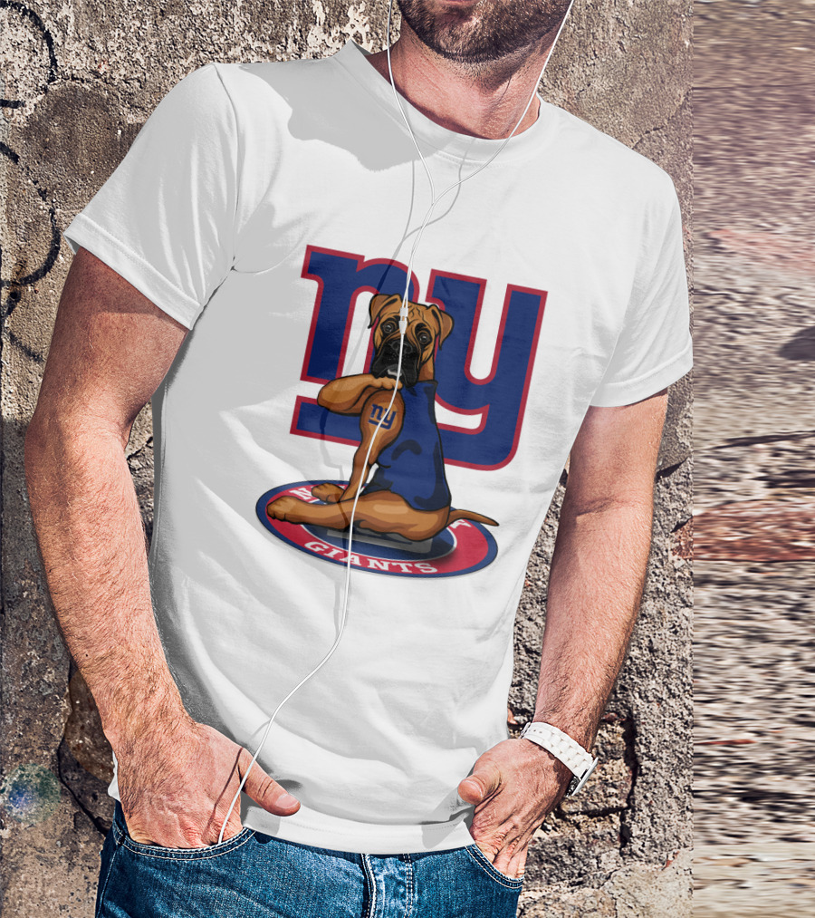 NY Giants Boxer Dog T-Shirt
