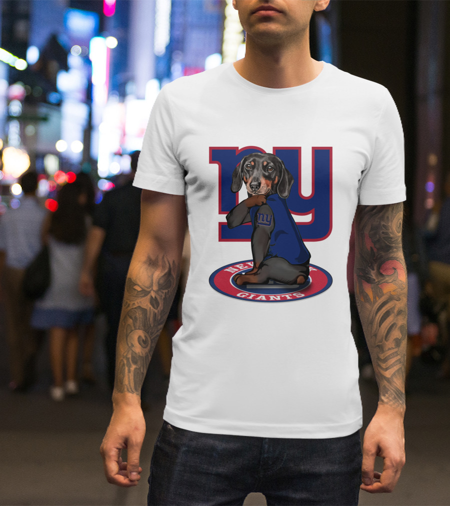 New York Giants Dachshunds NFL Team T-Shirt