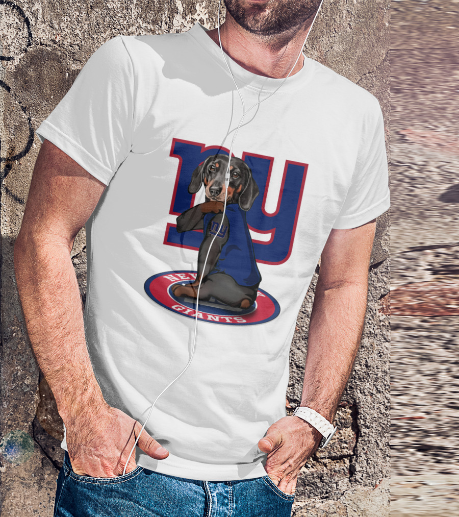 New York Giants Dachshunds NFL Team T-Shirt