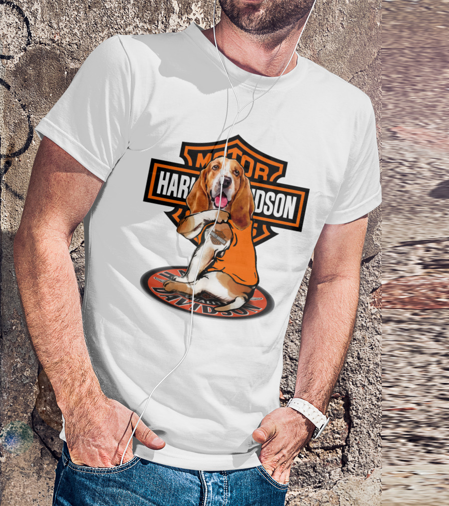 Harley Davidson Basset Hound Motor T-Shirt