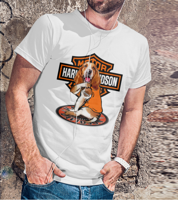 Harley Davidson Basset Hound Motor T-Shirt
