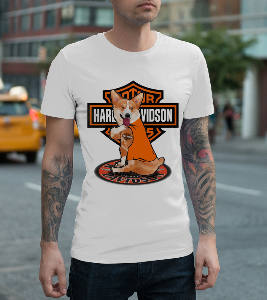 Harley Davidson Motor Corgi T-Shirt