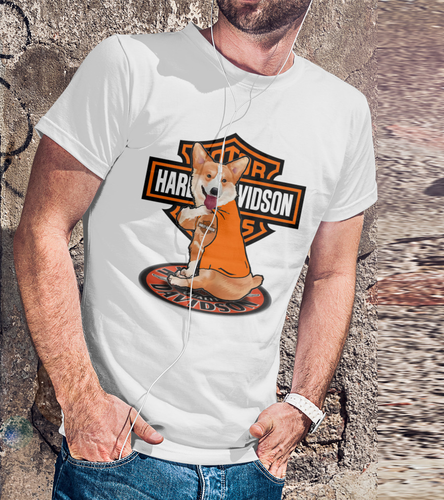 Harley Davidson Motor Corgi T-Shirt