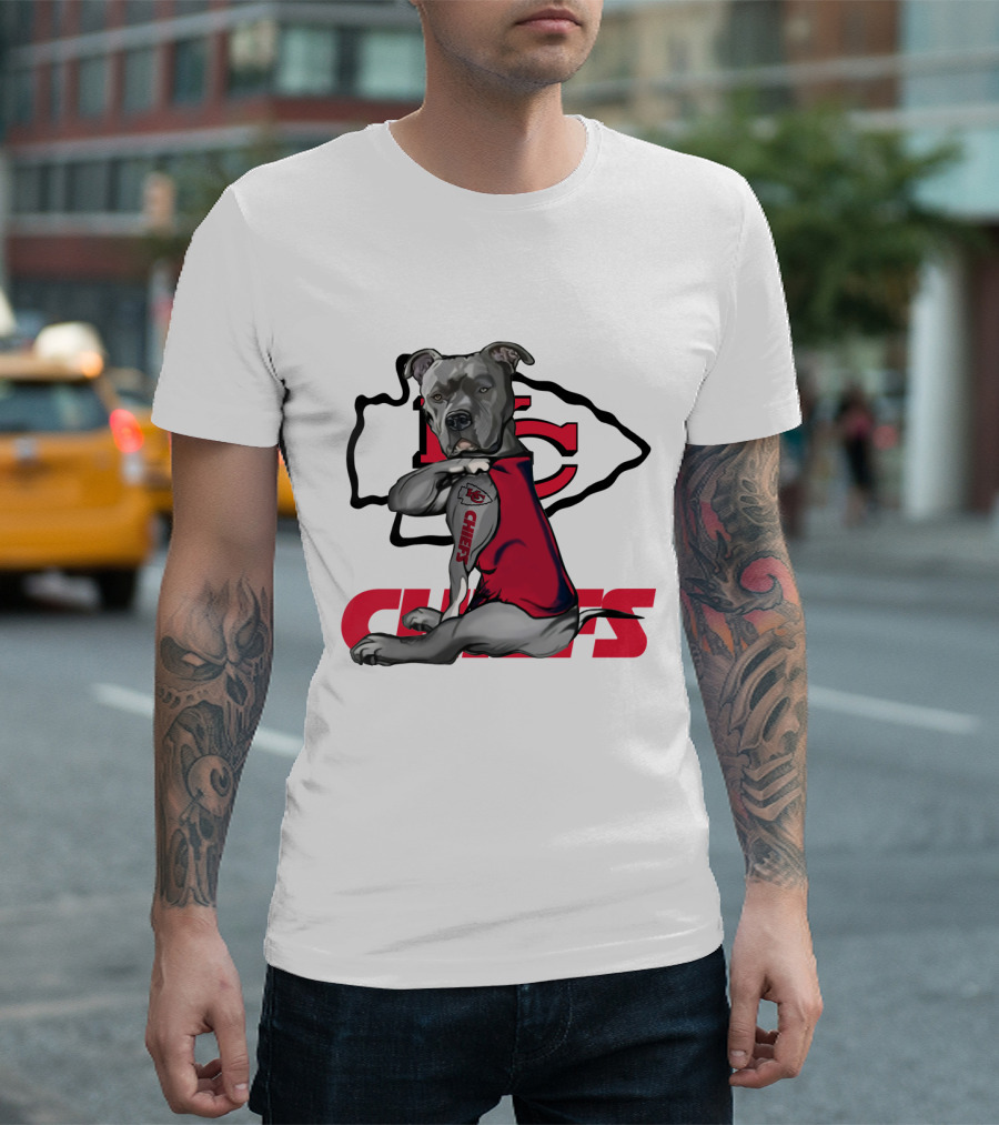 Pitbull Chiefs Nfl Kc Tattoo T-Shirt