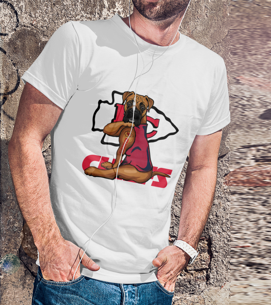 Boxer Nfl Kansas City Chiefs Dog Tattoo T-Shirt