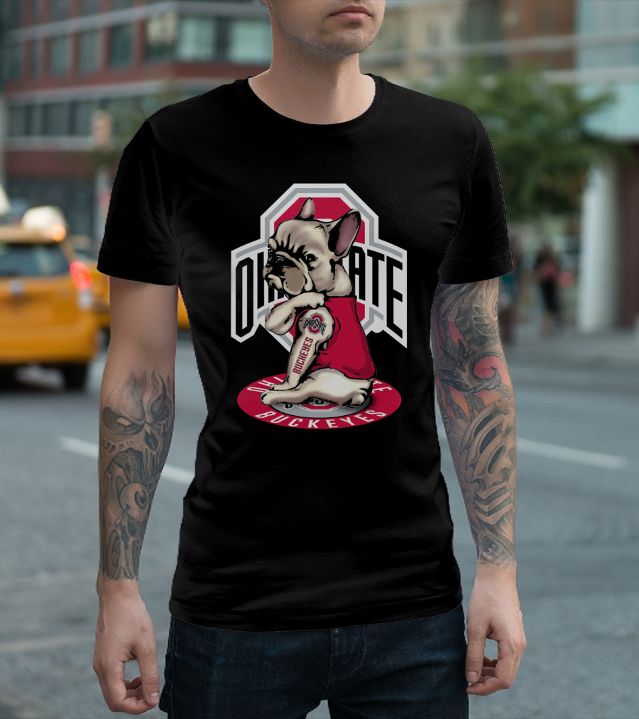 Ohio State Buckeyes French Bulldog T-Shirt