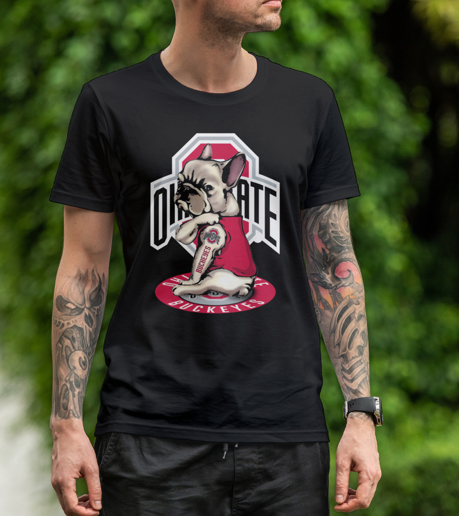 Ohio State Buckeyes French Bulldog T-Shirt