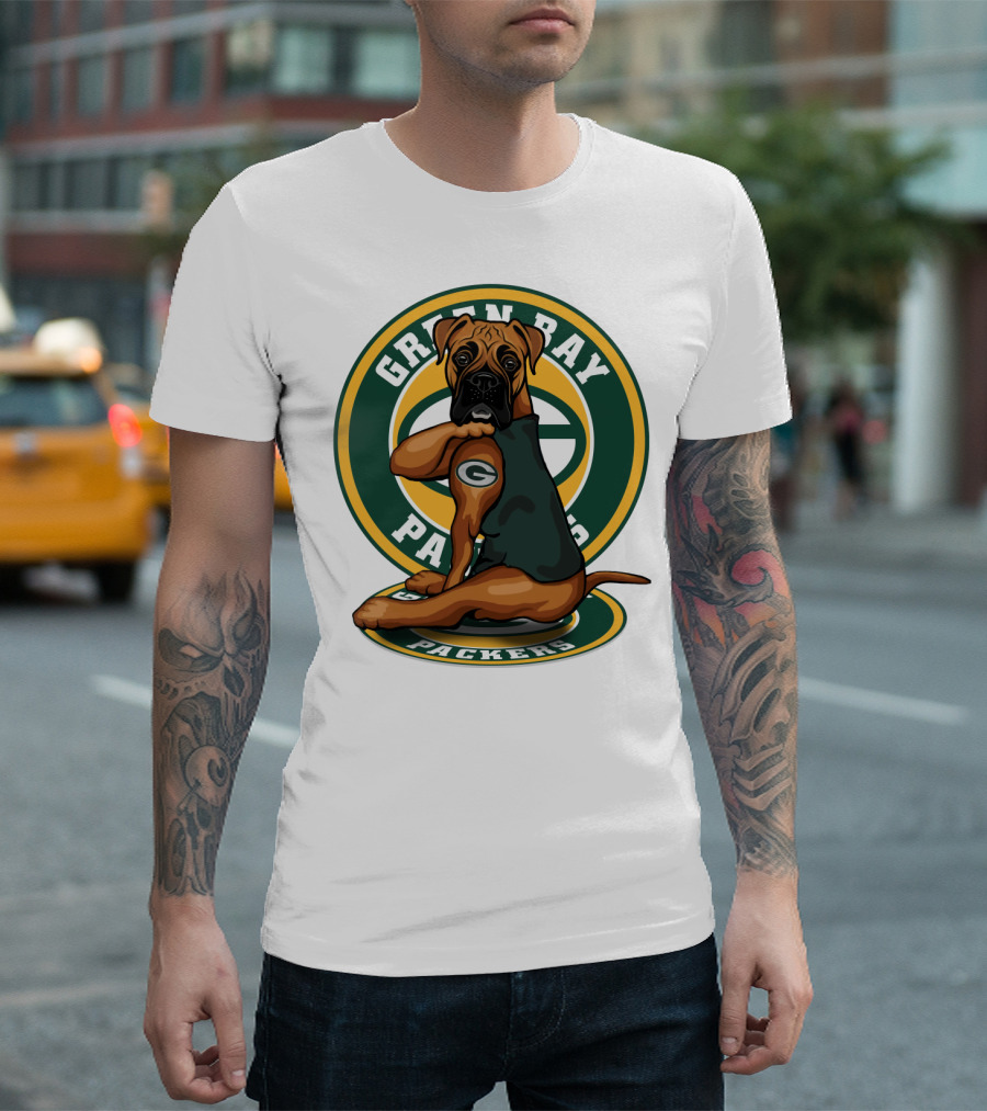 Green Bay Packers Boxer Dog T-Shirt