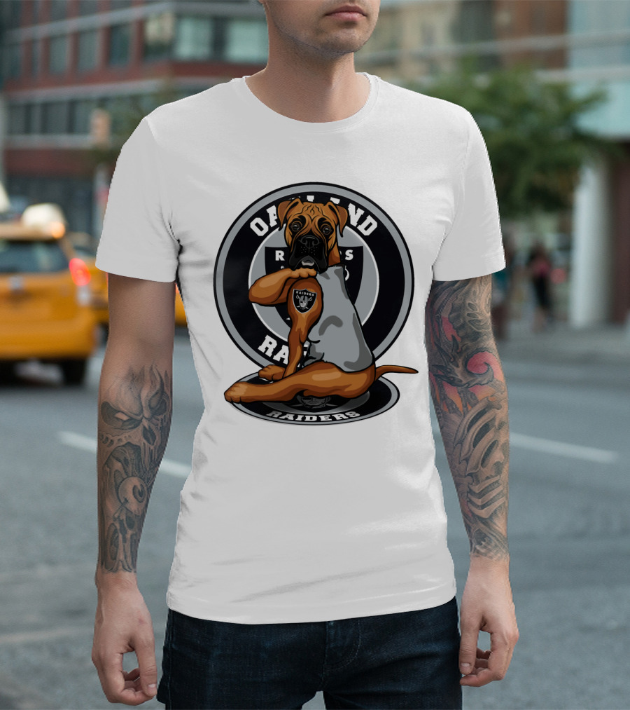 Oakland Raiders Boxer Dog T-Shirt
