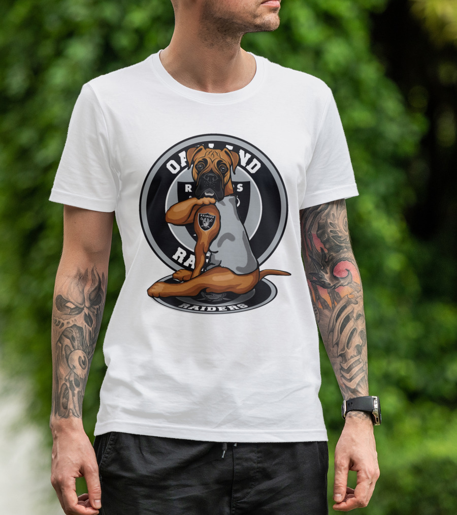 Oakland Raiders Boxer Dog T-Shirt