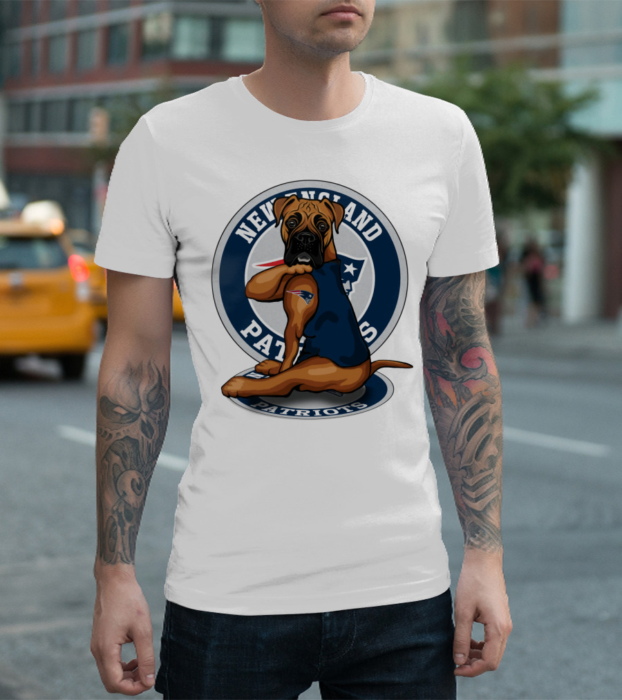New England Patriots Boxer Dog T-Shirt