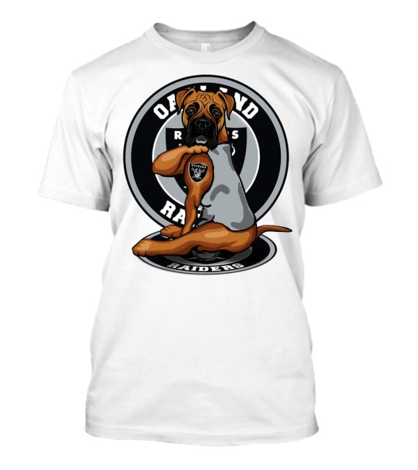 Oakland Raiders Boxer Dog T-Shirt